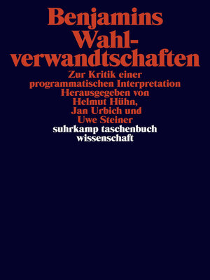 cover image of Benjamins Wahlverwandtschaften